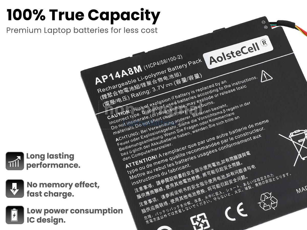 Batterie pour Acer SWITCH 10 SW5-012 FHD laptop