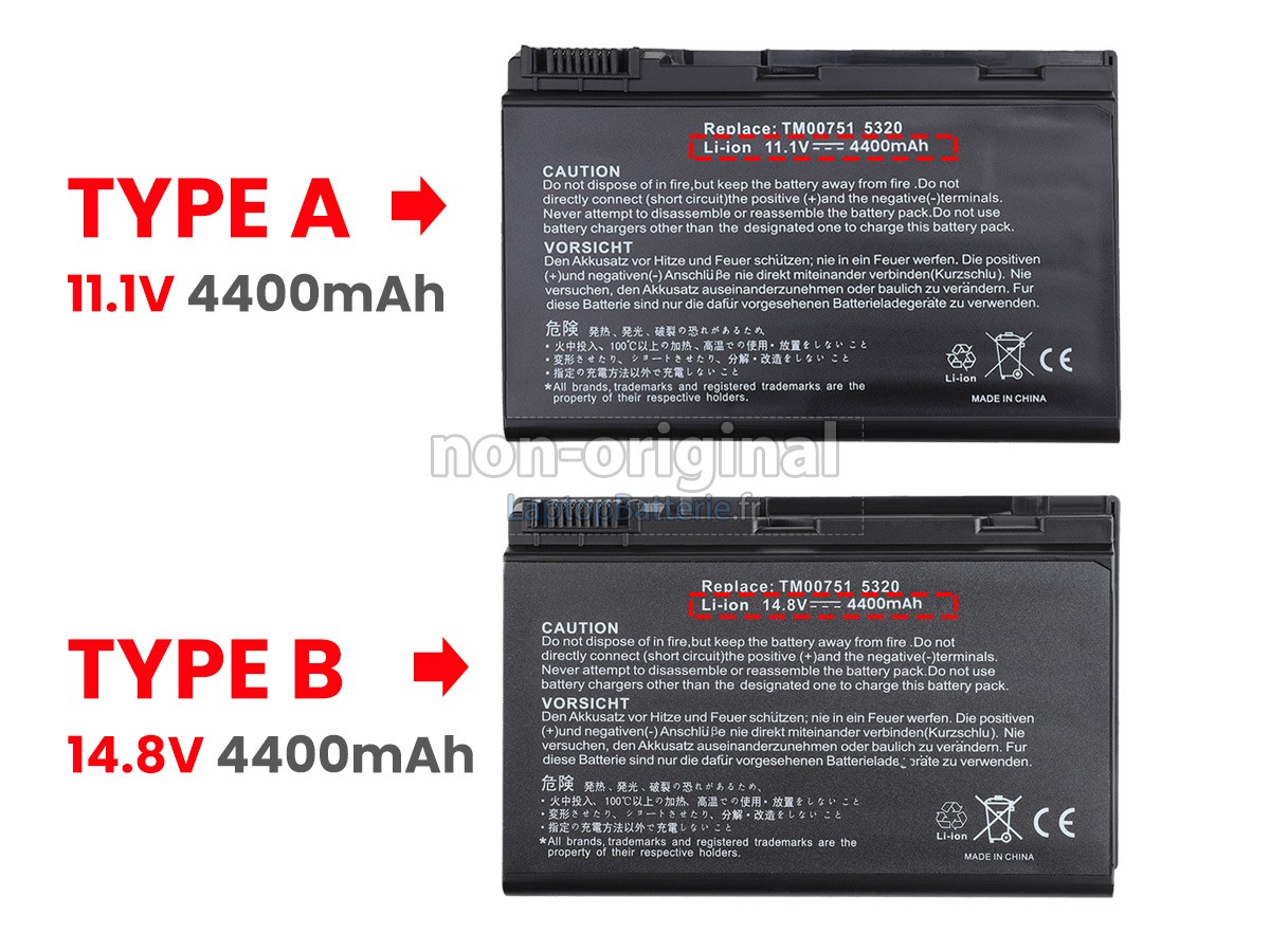 Batterie pour Acer BT.00605.014