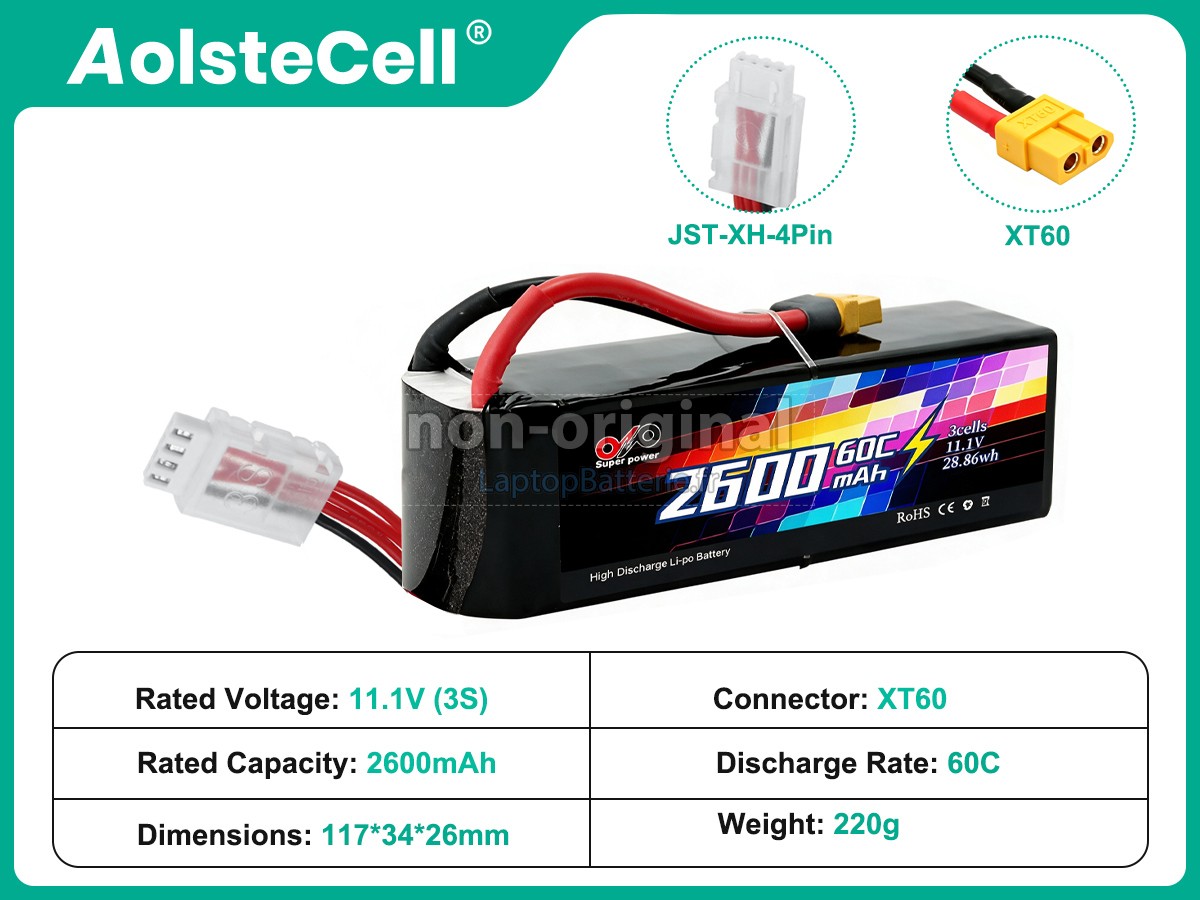 Batterie pour AolsteCell 11.1V 2600MAH 60C XT60