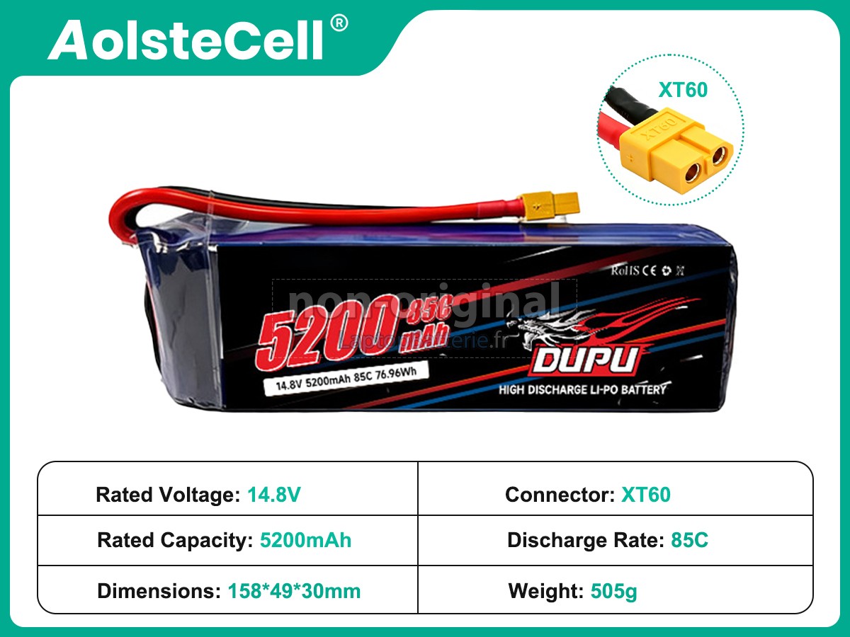 Batterie pour AolsteCell 14.8V 5200MAH 85C XT60