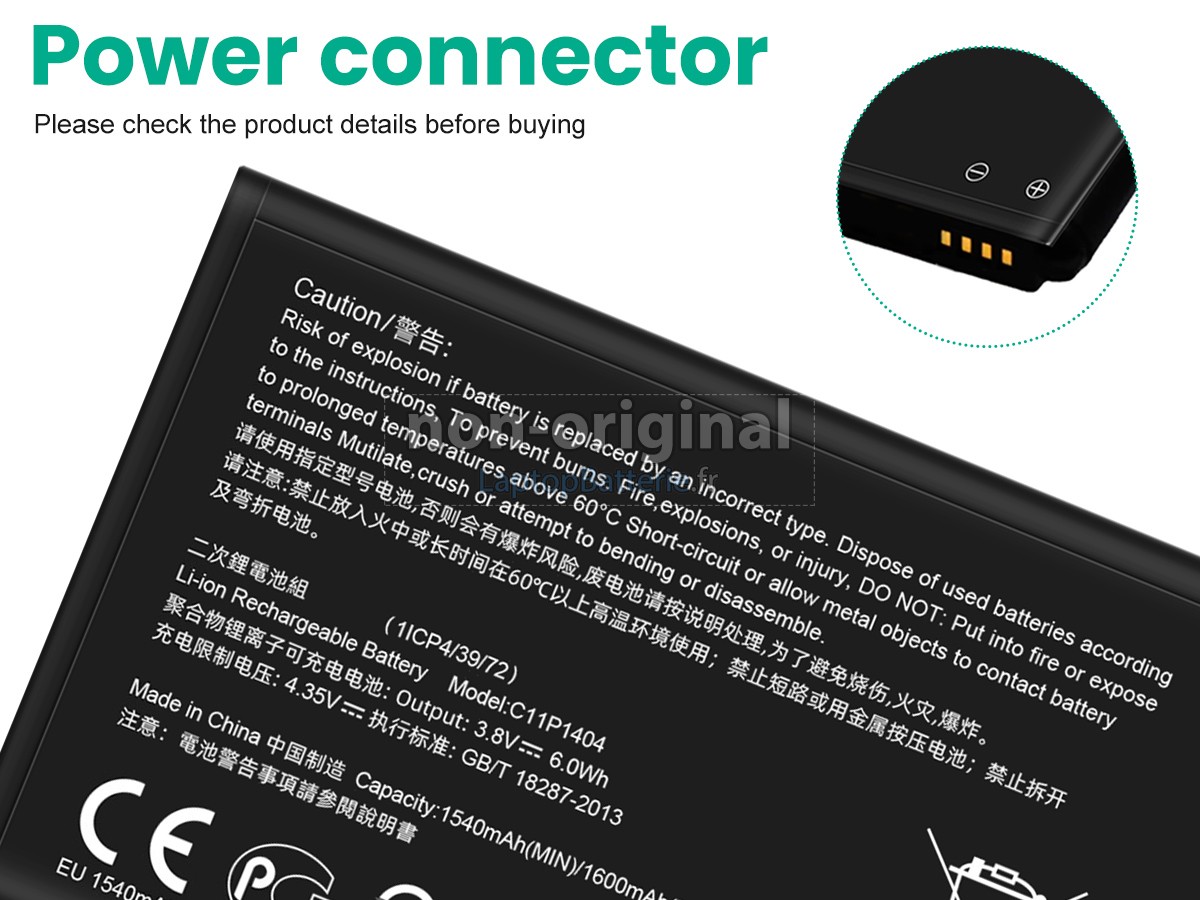 Batterie pour Asus C11P1404