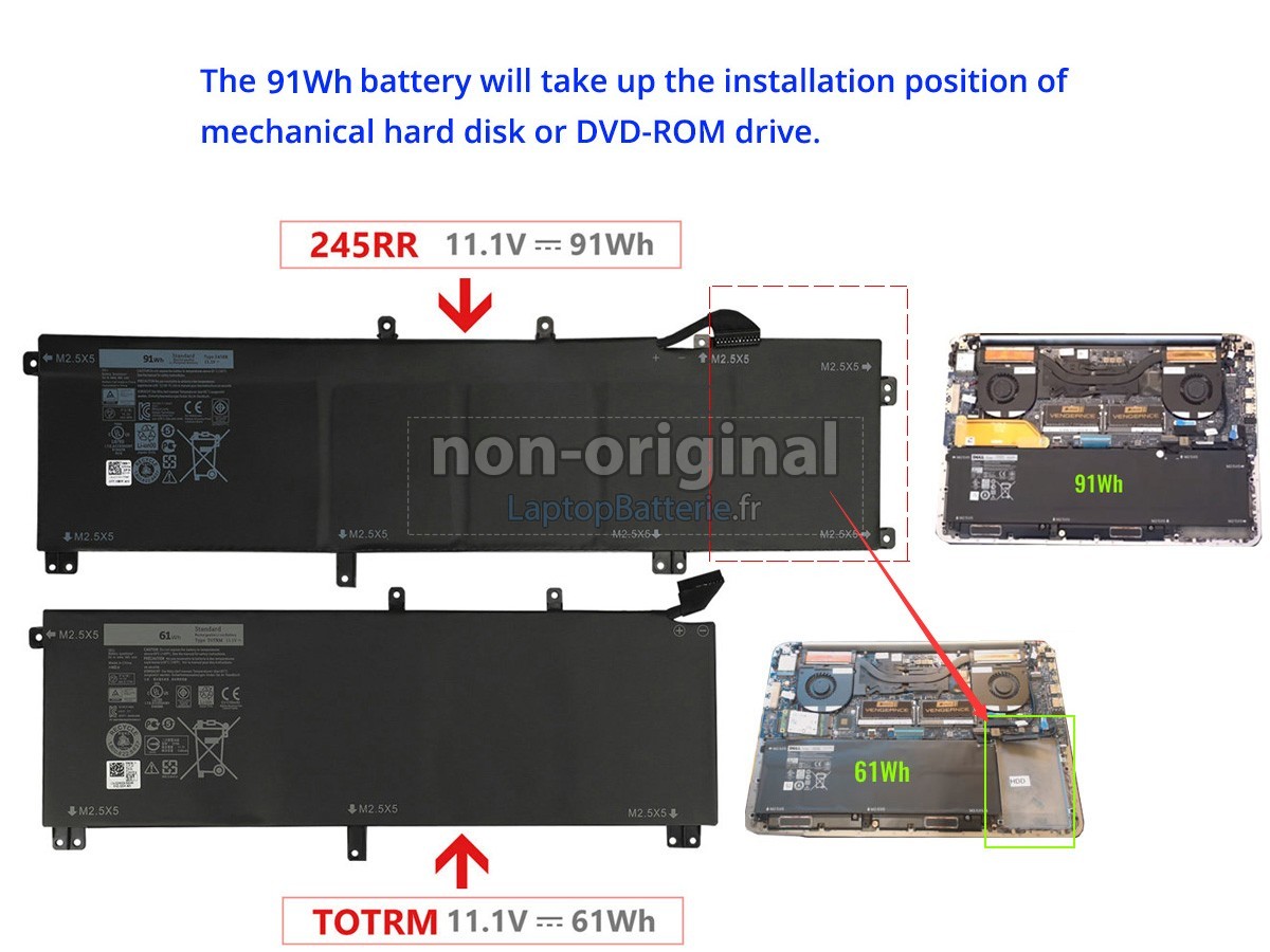 Batterie pour Dell 7D1WJ laptop