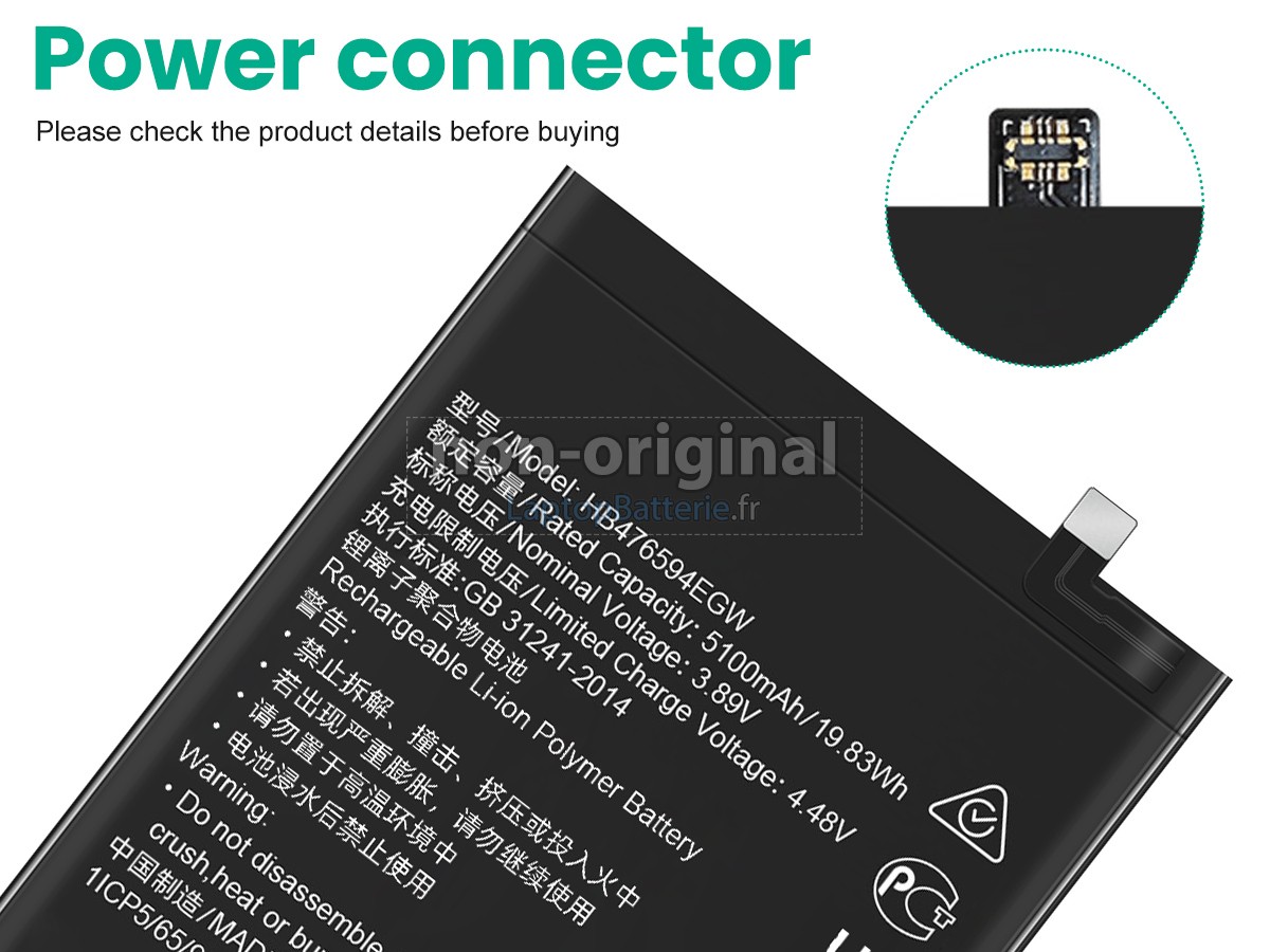 Batterie pour Honor HB476594EGW
