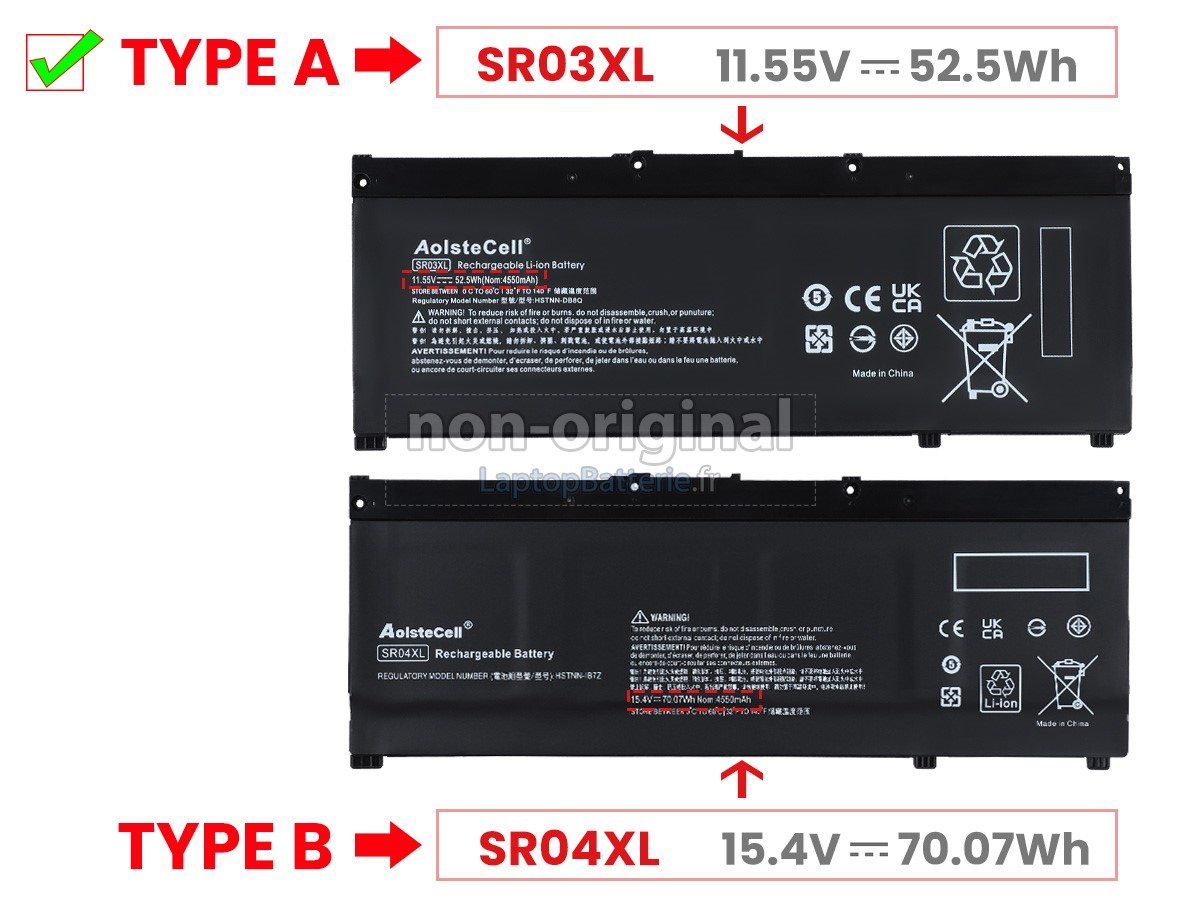Batterie pour HP Pavilion Gaming 15-CX0076TX