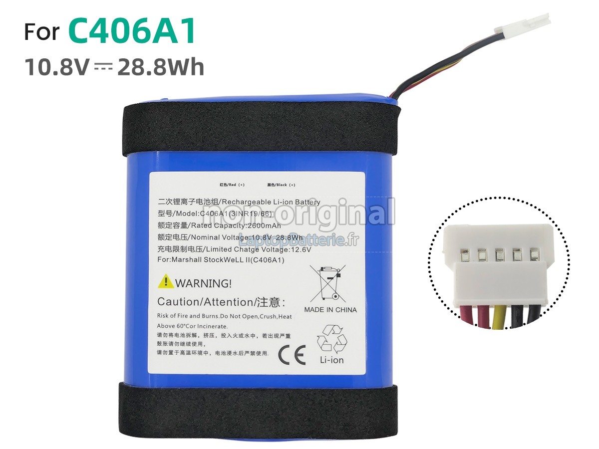 Batterie pour Marshall STOCKWELL 2 C406A1