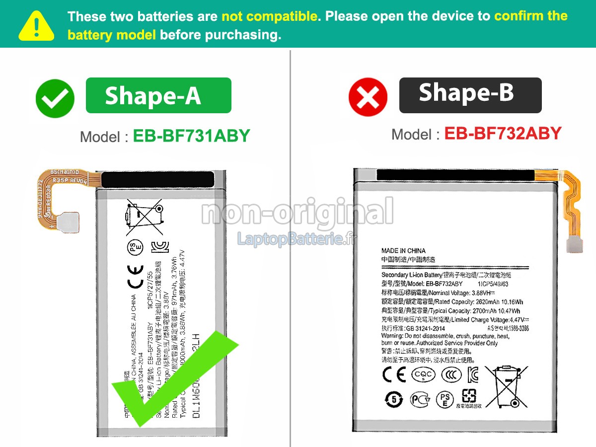 Batterie pour Samsung SM-F731B