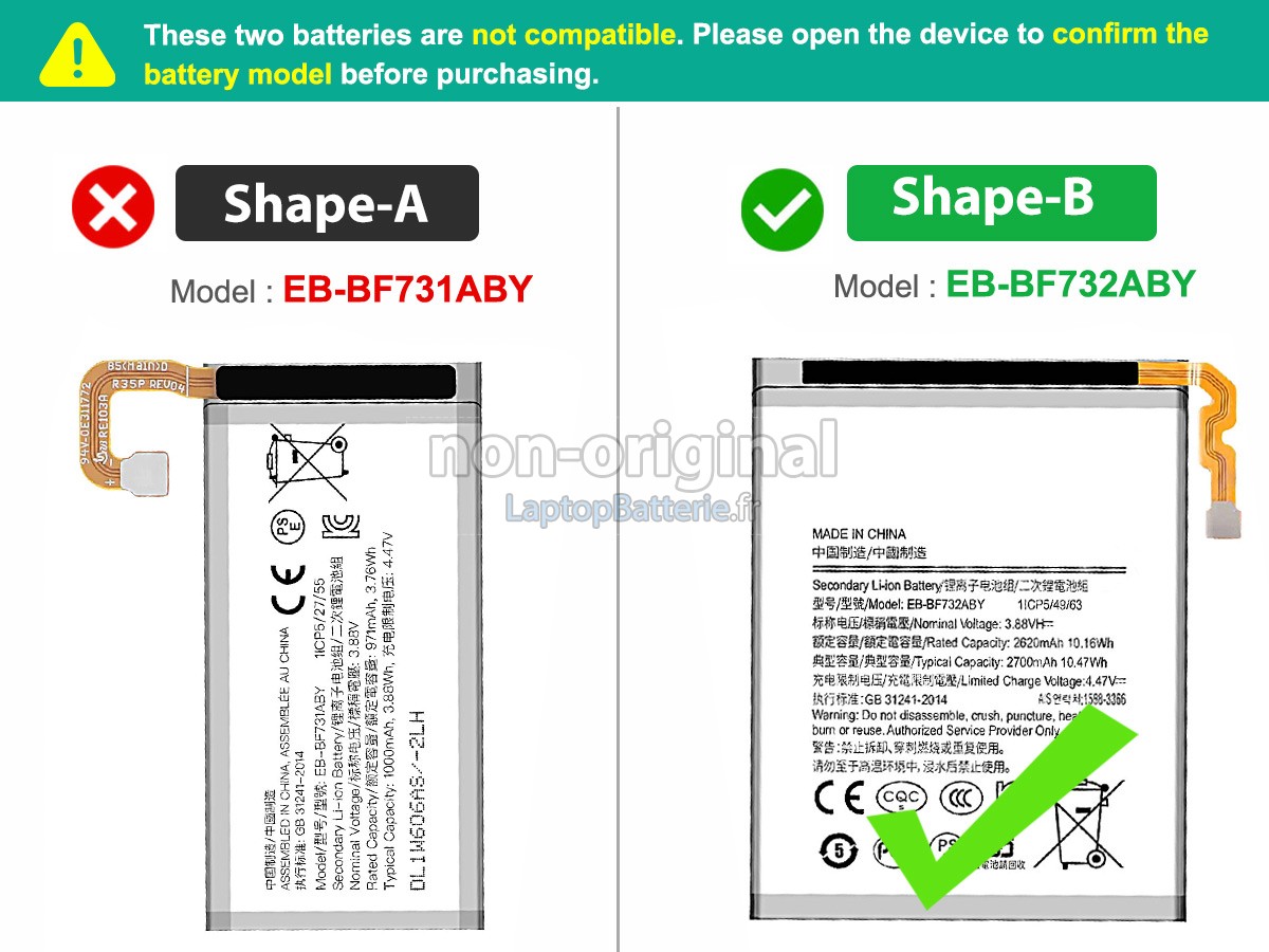 Batterie pour Samsung SM-F731B