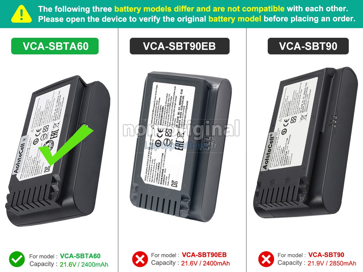 Batterie pour Samsung VS20T7511T5/AA