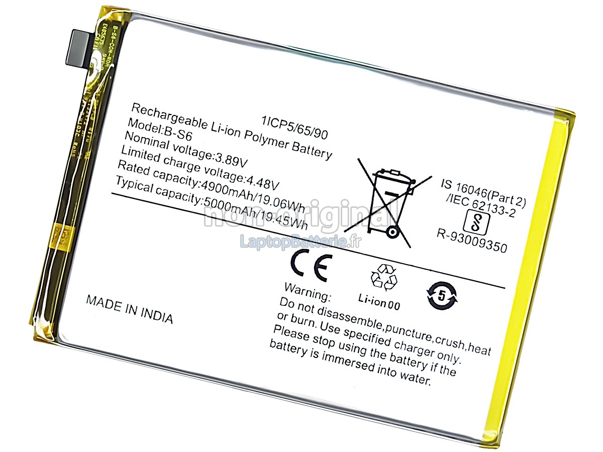 Batterie pour Vivo IQOO Z5 5G V2148A