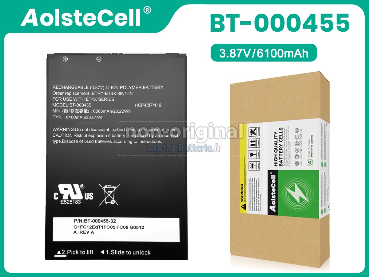 Batterie pour Zebra BT-000455(1ICP4/87/119)