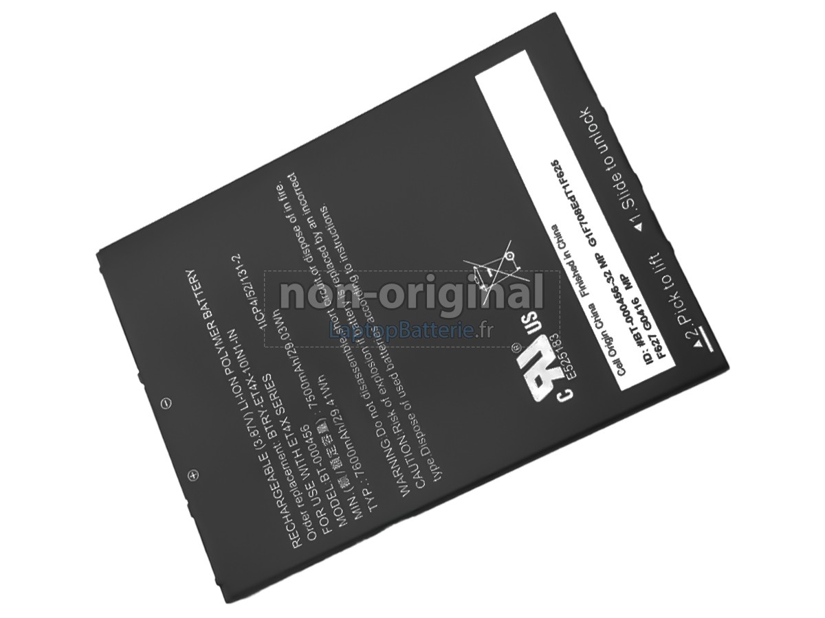 Batterie pour Zebra BT-000456(1ICP4/52/131-2)